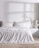 100% Cotton King Size Duvet Cover Set - Elegant Ruffled Design