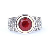 Premium Sterling Silver Bronze Ruby Men's Ring