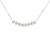 925 Sterling Silver 8-Stone Rivière Necklace - White Zircon