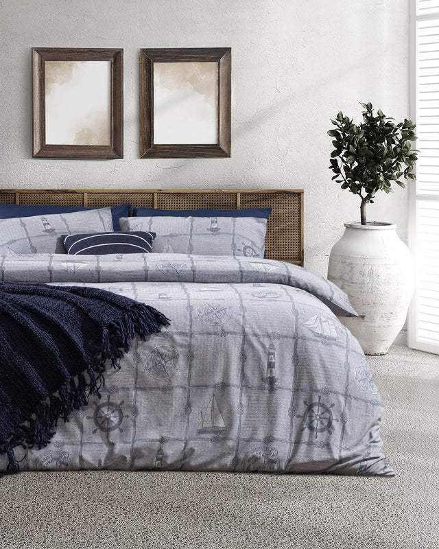 Etretat Jacquard Cotton Double Duvet Cover Set