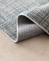 Weicher Polyester-Teppich – Modernes graues Krabbenmuster mit Fransenrändern