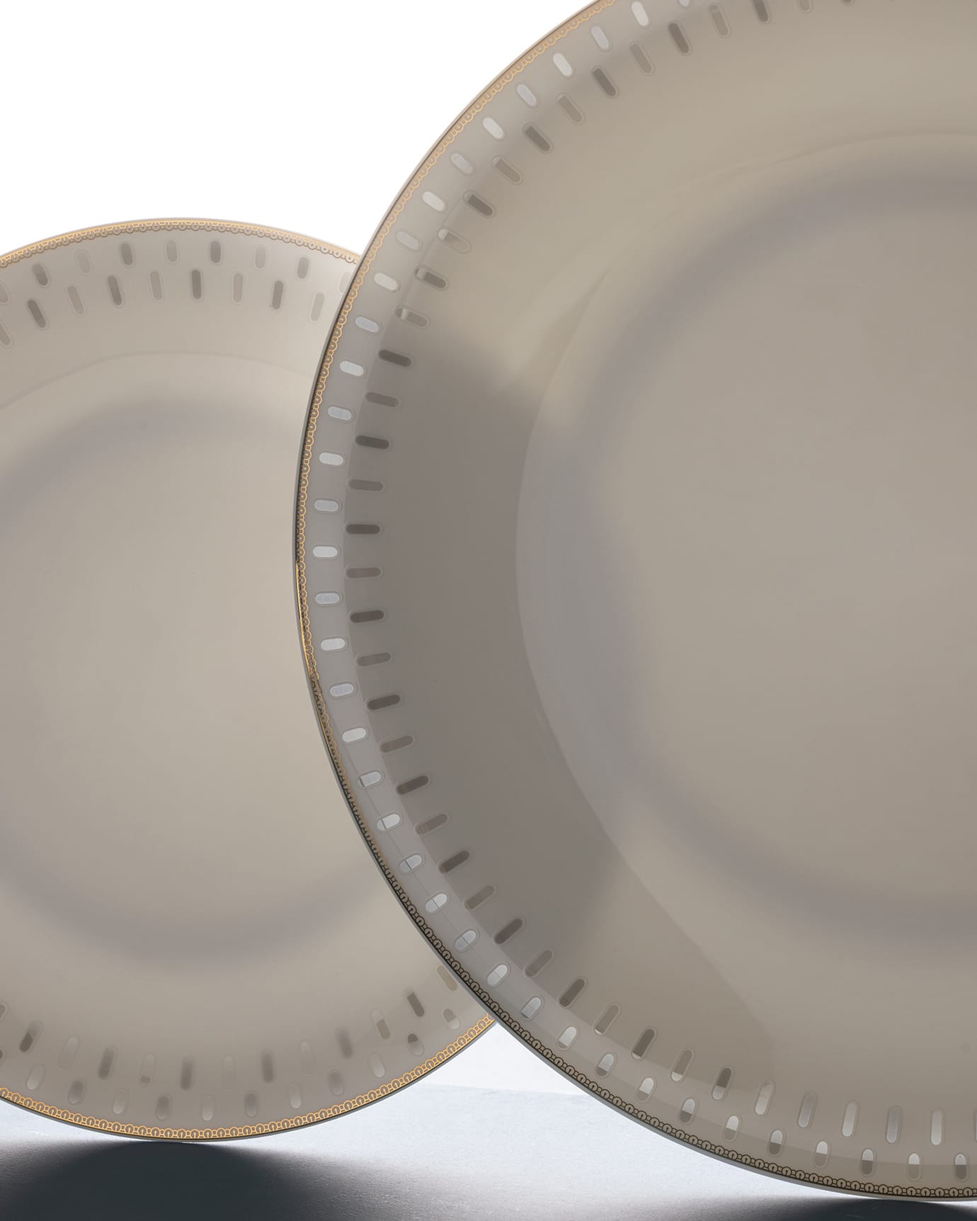 Fine Bone Porcelain 6-Person 18-Piece Dinner Set - White & Beige