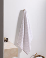 Cotton Blend Bath Towel - Grenat White/Red Design