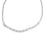 Sterling Silver White Zircon Leaf Tennis Necklace