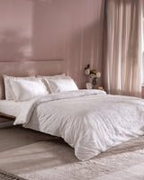 100% Cotton King Size Duvet Cover Set - Aulne Embroidered Design
