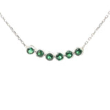 Sterling Silver 6-Row River of Light Necklace with Emerald Zircon