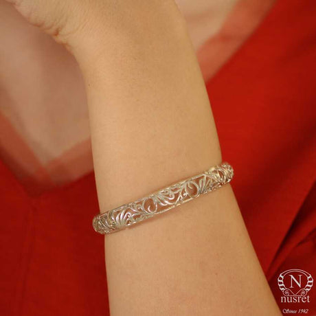 925 Sterling Silver Handcrafted Filigree Bangle Bracelet