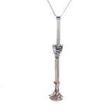 Sterling Silver Eagle Pendant Long Necklace - Oxidized Finish