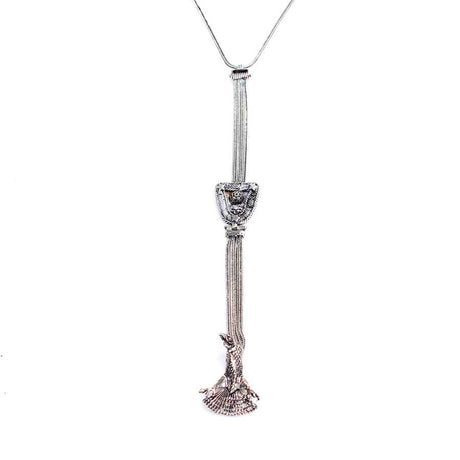 Sterling Silver Eagle Pendant Long Necklace - Oxidized Finish