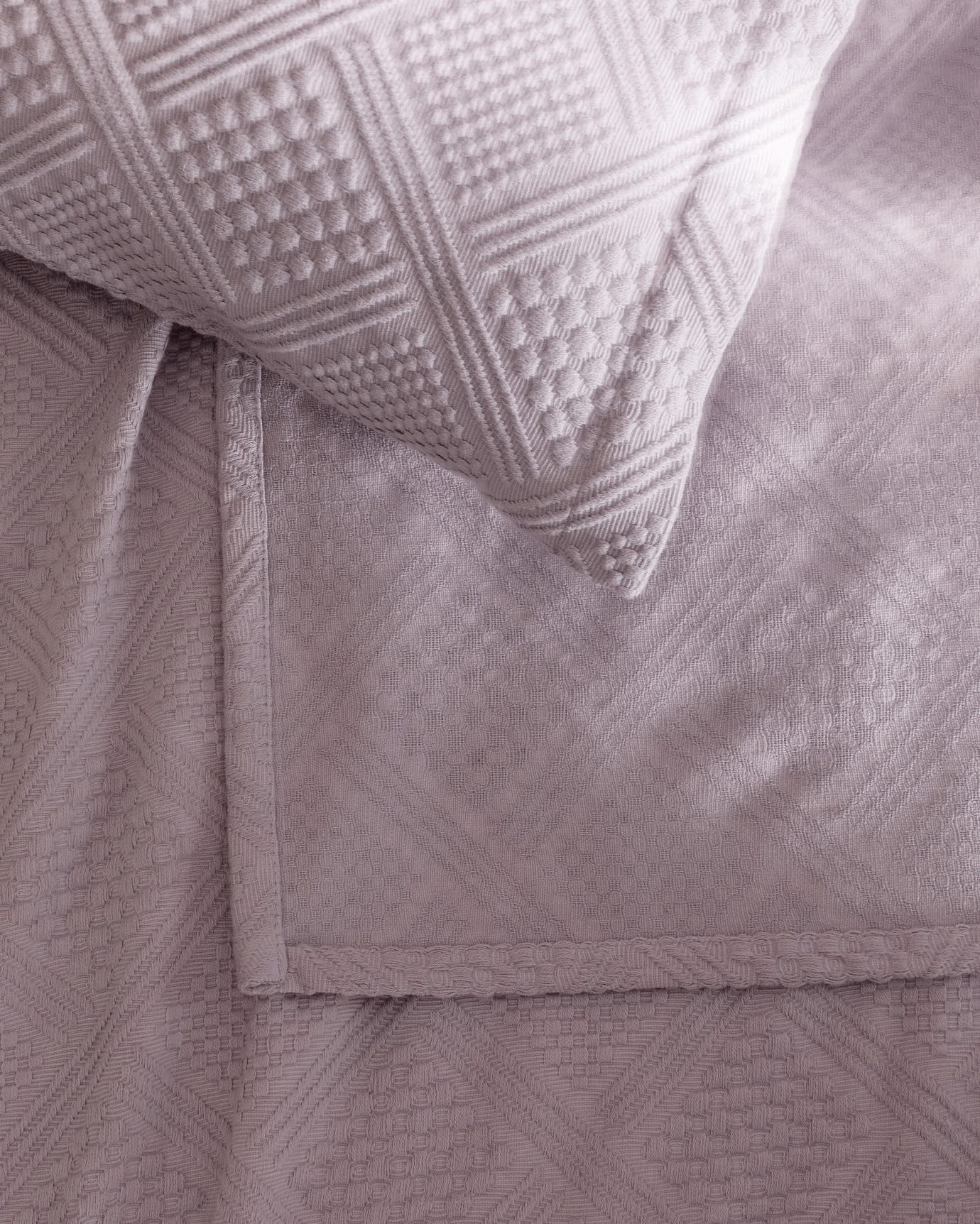 Pure Cotton King Bedspread - Elegant Triangle Stitching