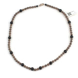 Sterling Silver Onyx Ball Necklace - Intricate Beaded Design