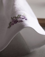 100% Cotton Fluffy Face Towel, Ultra Soft & Absorbent, White & Lilac