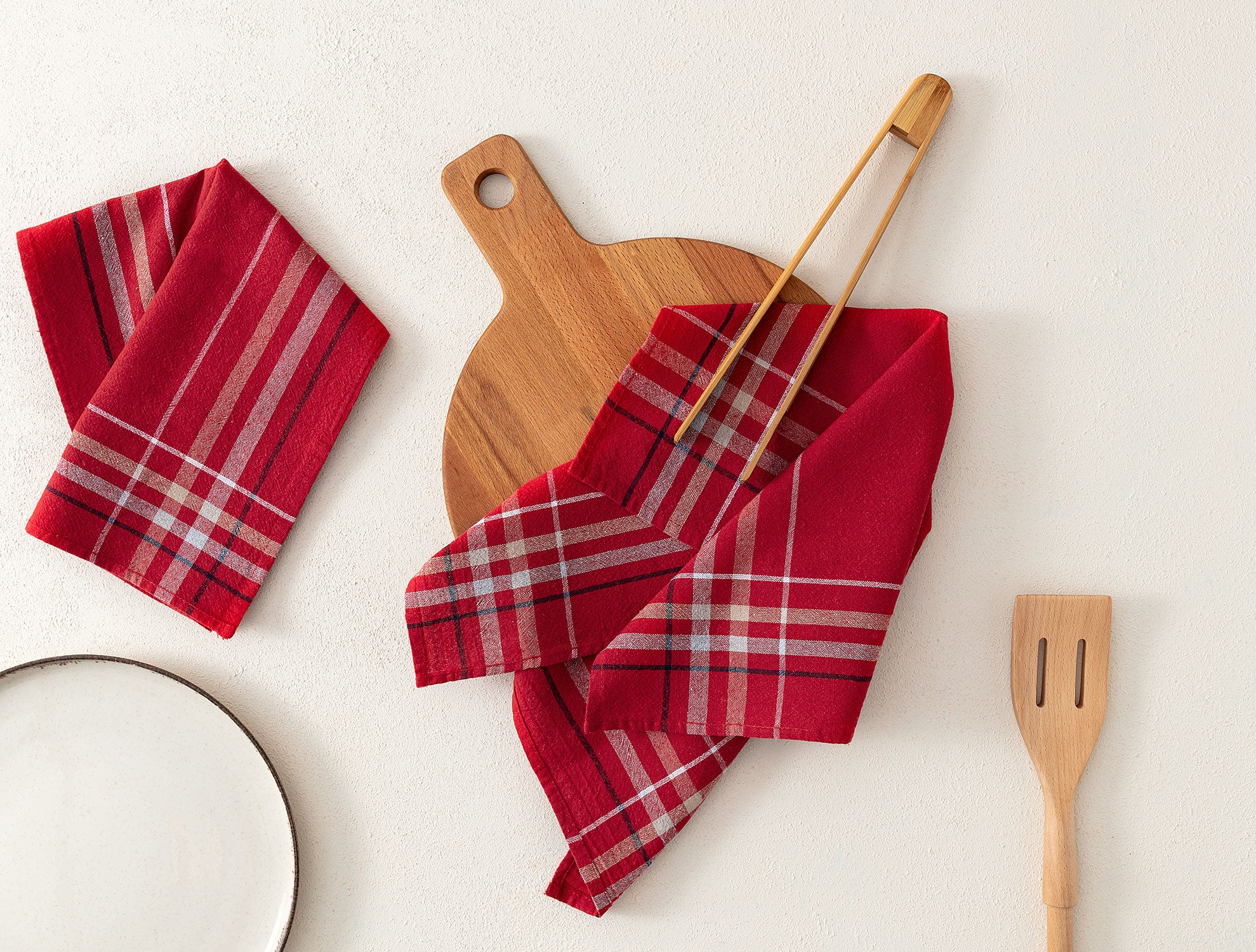 Cotton Blend 2-Piece Tea Towel Set - Soft & Absorbent Kitchen Cloths