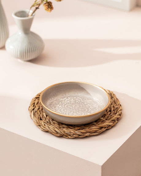 Grey Metal Decorative Plate - Small Square Tray