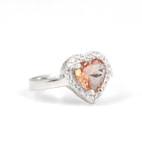 Premium 925 Sterling Silver Heart Zultanite Entourage Ring