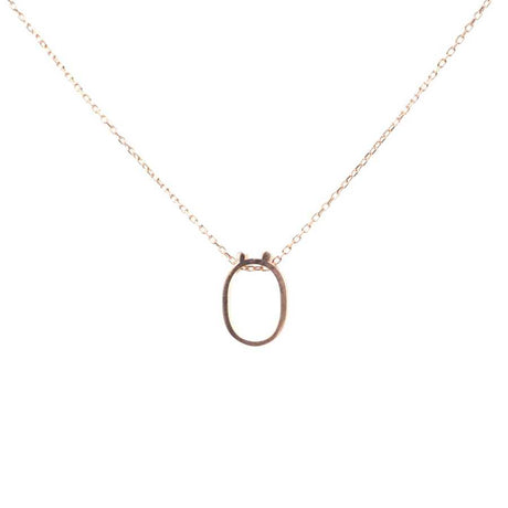 Sterling Silver 3D Letter O Initial Pendant Necklace