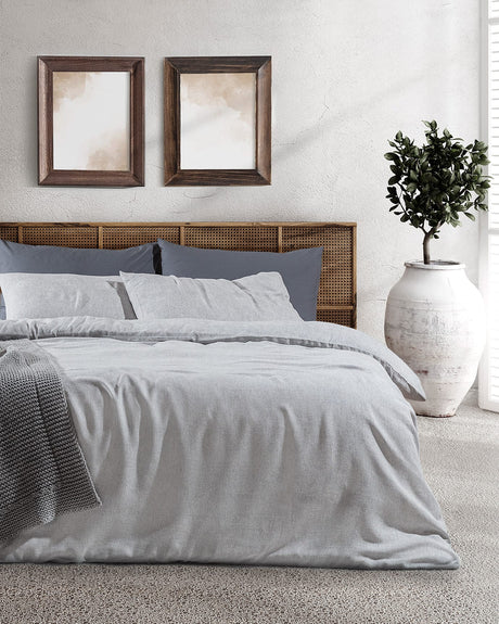 Viscose Blend Double Duvet Cover Set - Jacquard Weave Design