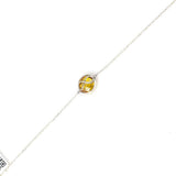 925 Sterling Silver Synthetic Citrine Infinity Bracelet