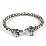 Professional 925 Sterling Silver Ram Head Twisted Bangle