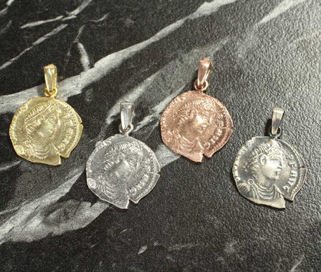 925 Sterling Silver Caesar Pendant - Ancient Roman Style
