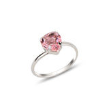Swarovski Crystal 925 Sterling Silver Ring - Bezel & Prong Set Love Symbol