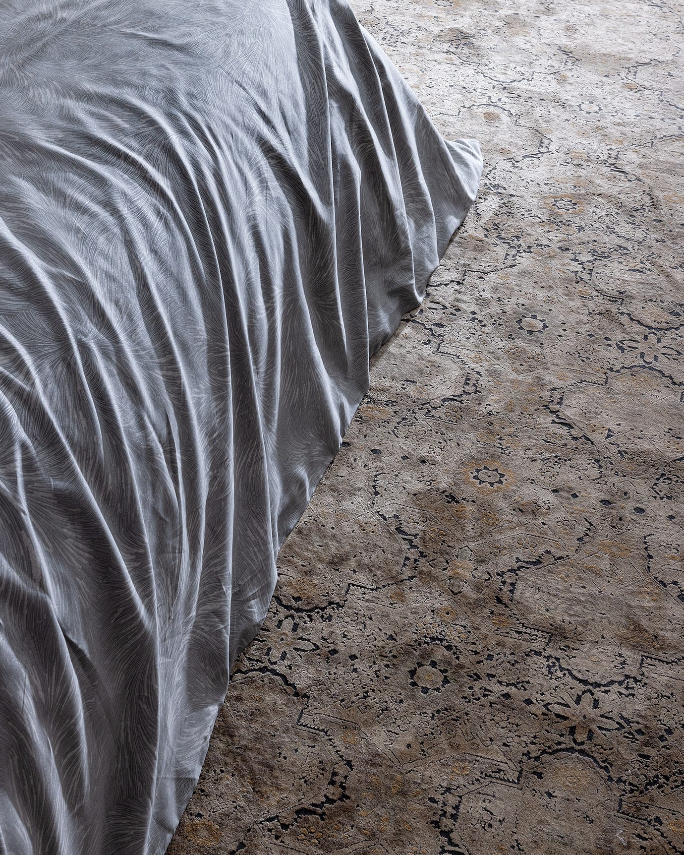 100% Cotton Sateen Double Duvet Cover Set - Vannes Printed Design