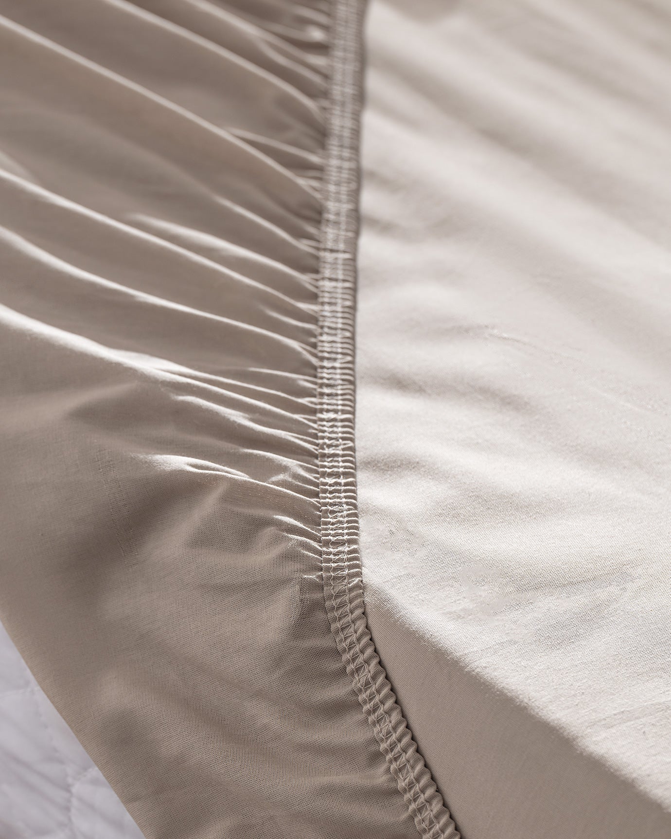 Manon Soft 100% Cotton Ranforce Fitted Sheet - Dark Beige, Double Size