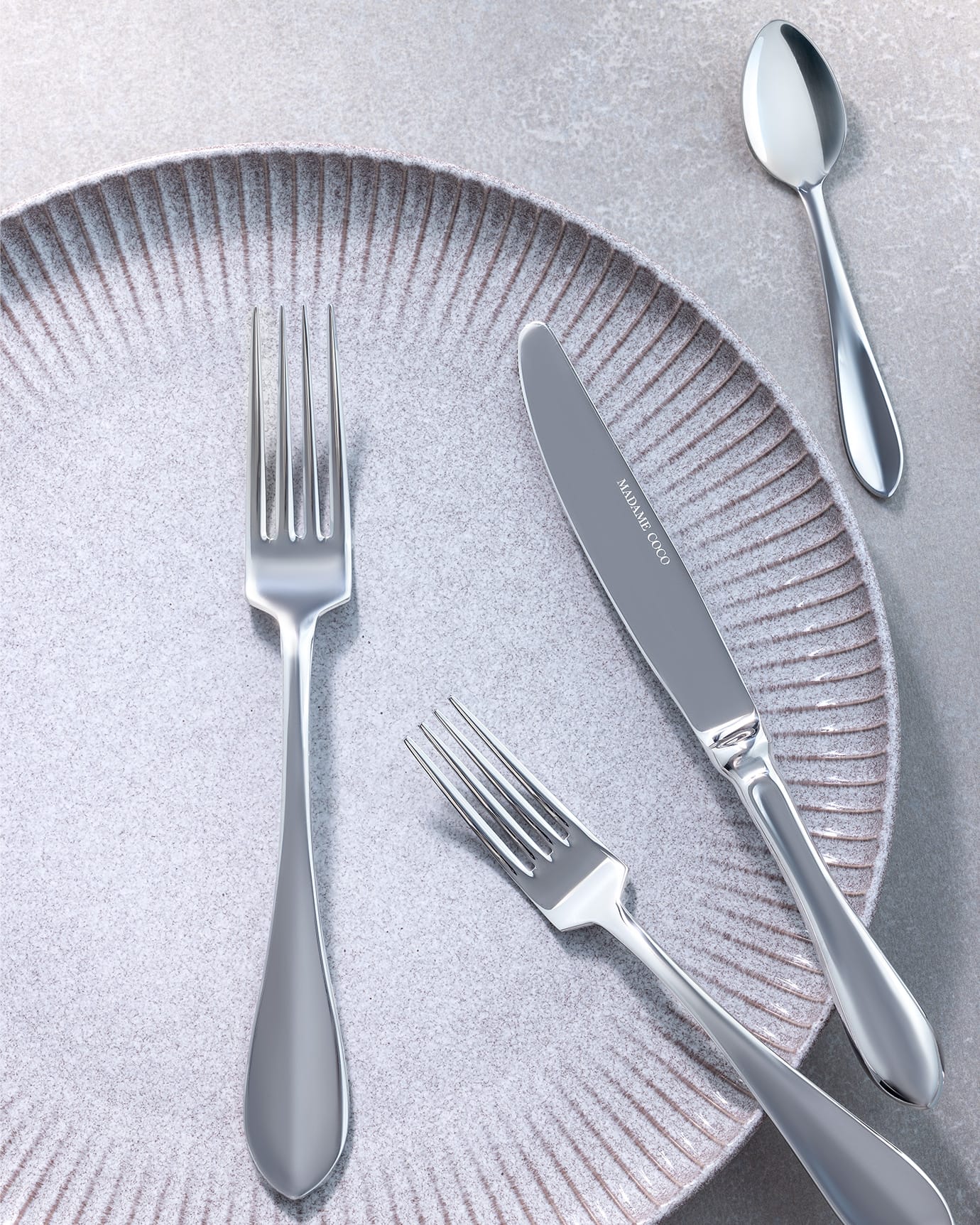 Stainless Steel 84-Piece Flatware Set - Classic Silver Design