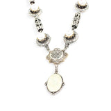Sterling Silver Enamel Pearl Byzantine Necklace - Constantin Design
