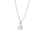 925 Sterling Silver Round Brilliant Zircon Pendant Necklace