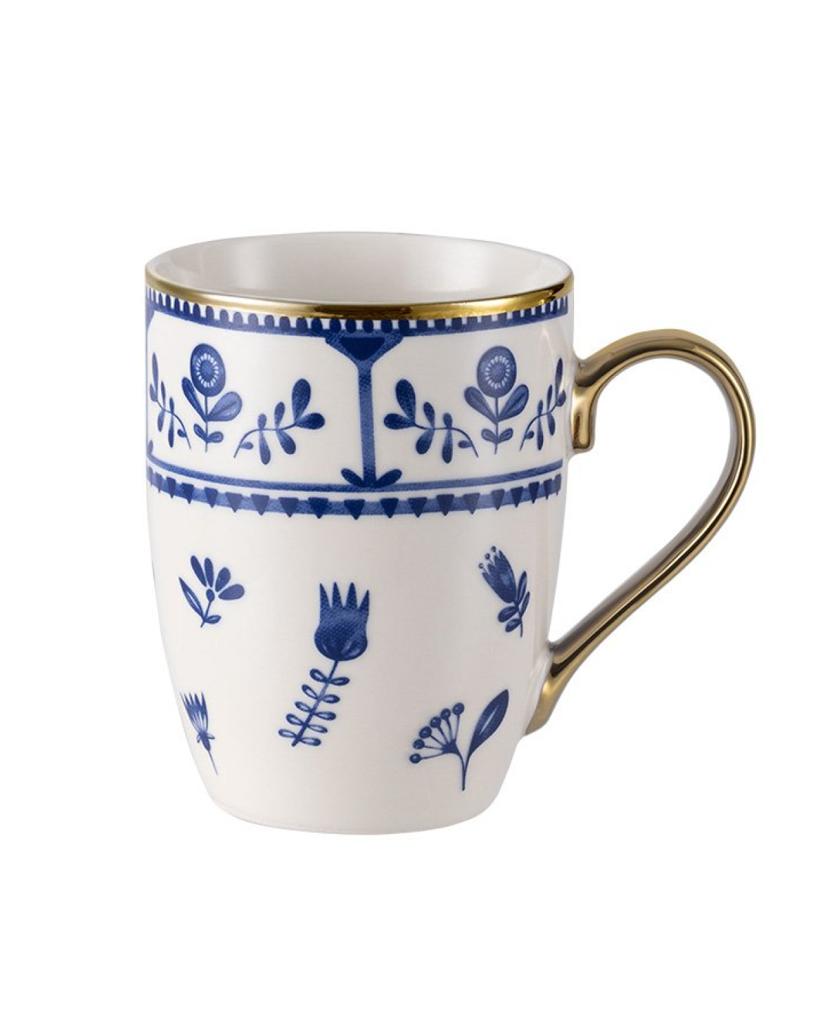Ny krus i benporcelæn - Elegant blå og hvidt design til daglig brug