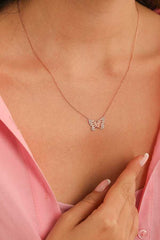 Premium Sterling Silver Butterfly Garden Necklace White