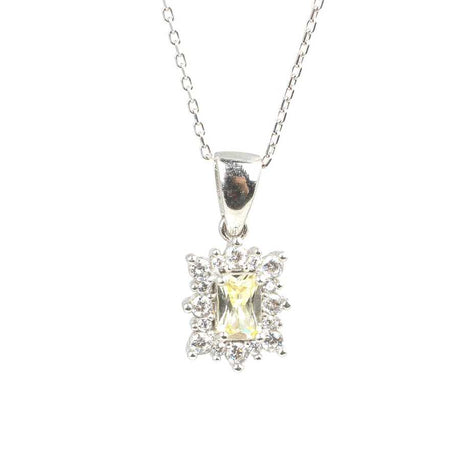 Premium Sterling Silver Citrine Stone Necklace