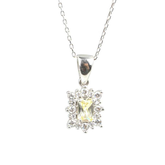 Premium Sterling Silver Citrine Stone Necklace