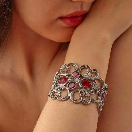 Luxurious Red Ruby Gemstone Bracelet