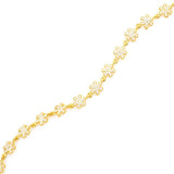 Sterling Silver Snowflake Bracelet - Sparkling Zircon Design