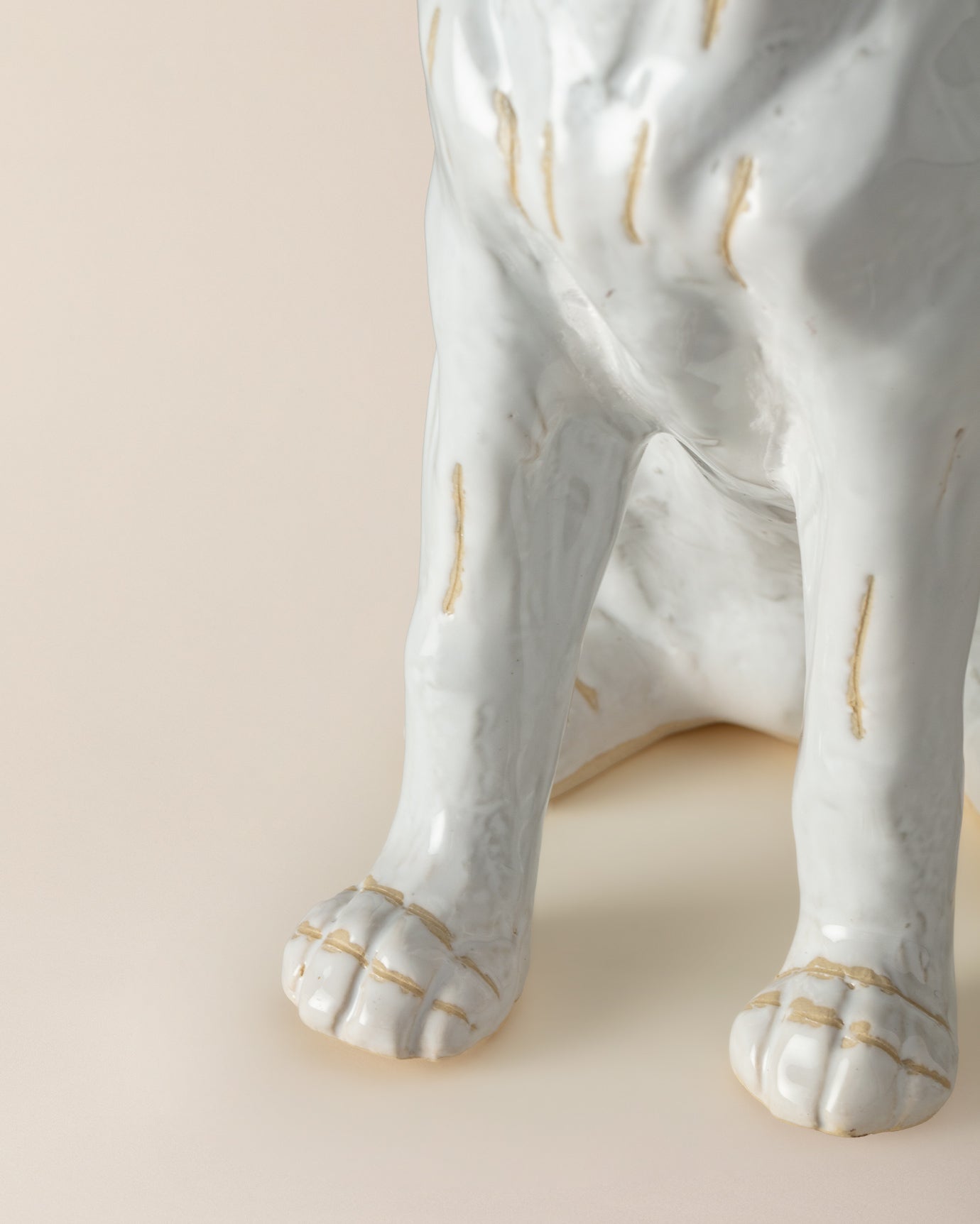Ceramic Decorative Figurine - Modern Soft Grey Accent
