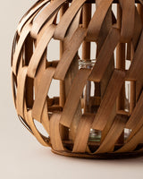 Lanterne artisanale en bois naturel - Ambiance chaleureuse pour la table et la décoration intérieure