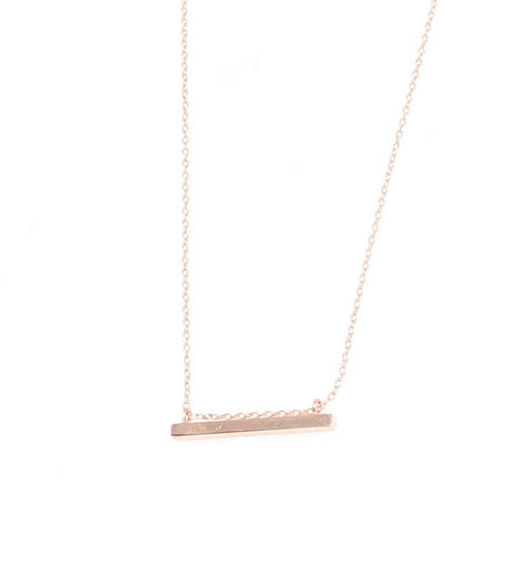 Sterling Silver Bar Pendant Necklace - Modern Minimalist Style