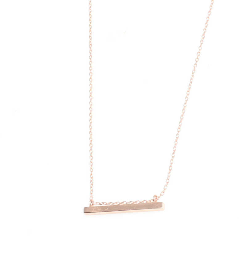 Sterling Silver Bar Pendant Necklace - Modern Minimalist Style