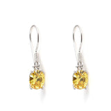 Professional Grade Sterling Silver Oval Yellow Citrine Earrings