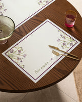 White & Purple Renard 4-Piece Placemat Set