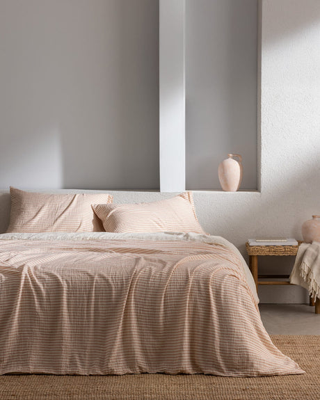 100% Cotton King Size Duvet Set - Yarn Dyed Muslin Comfort