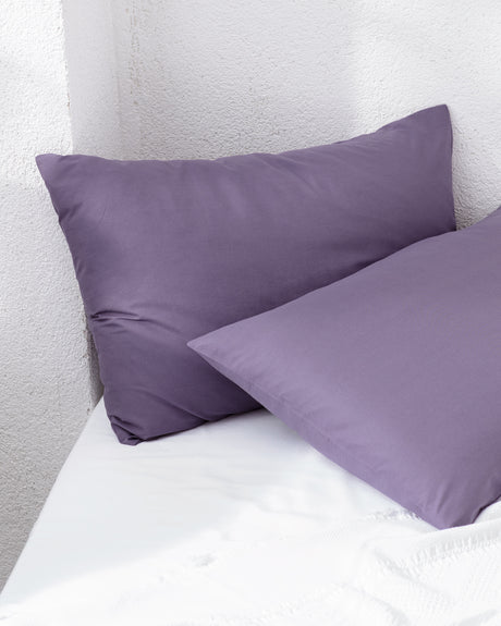 Soft 100% Cotton Pillowcase Set - 2 Pack - Purple