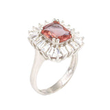 Sterling Silver Zultanite & Baguette Zircon Ring - Color Change Square