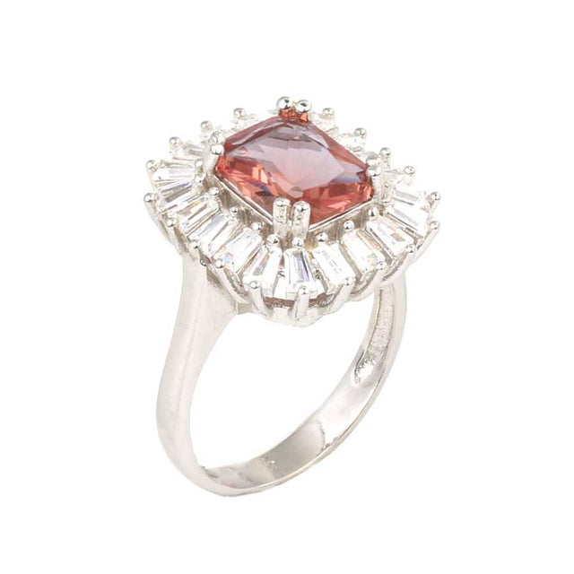 Sterling Silver Zultanite & Baguette Zircon Ring - Color Change Square