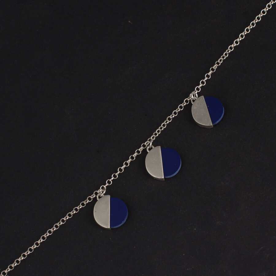 Sterling Silver Lapis Lazuli Dangle Bracelet - Elegant Gemstone