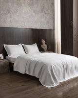 100% Cotton Double Size Pique Bedspread Set - Embroidered Design