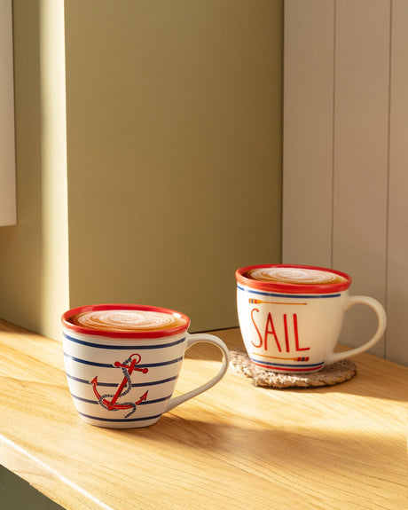 New Bone 2-Piece Cup Set - Vibrant Marine Rope Pattern