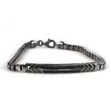 Premium 925 Sterling Silver Onyx Detailed Bracelet